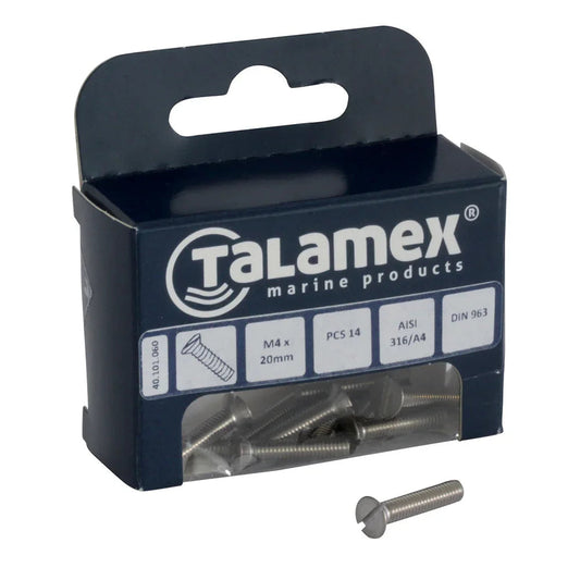 Talamex Head Head Countersunk Slotted Screw M4 × 70 mm | 4Boats