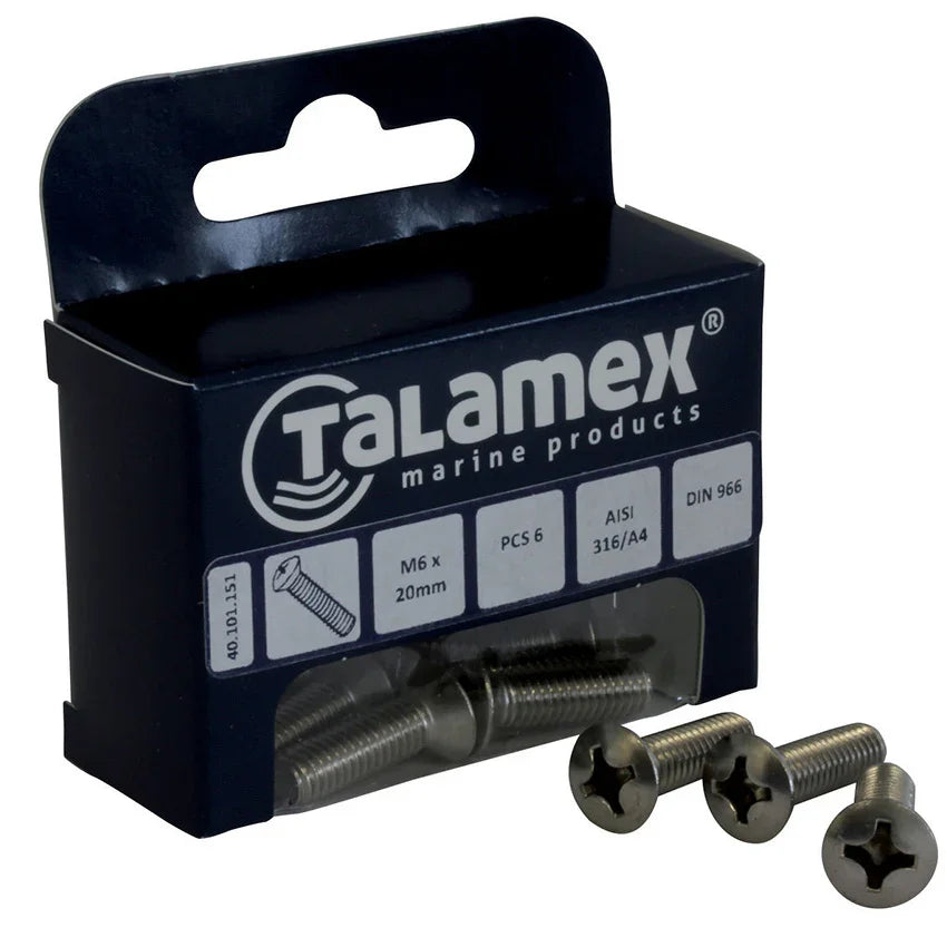 Talamex Raised M6 × 60 Raised Head Screw, Phillips | 4Boats
