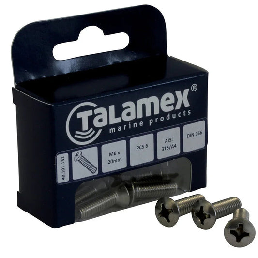 Talamex Raised M6 × 60 Raised Head Screw, Phillips | 4Boats