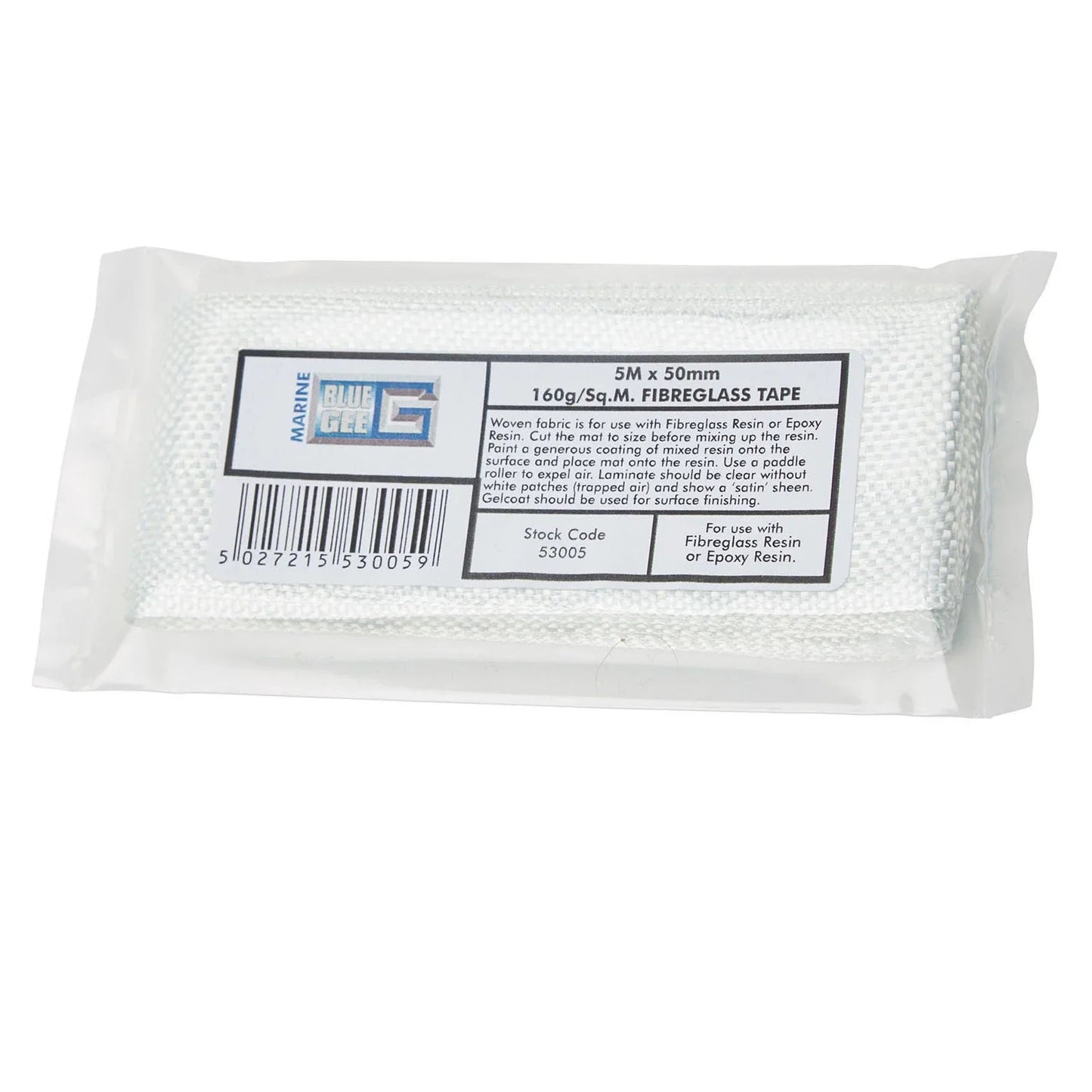 Blue Gee BG53005 Woven Glass Tape 175g 50mm x 5m Marine Fiberglass Repair Tape