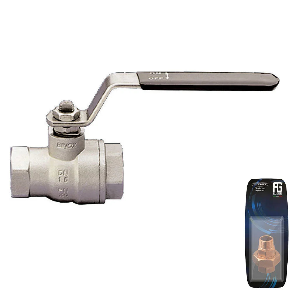 Guidi Stainless Steel Lever Ball Valve M-M 32 mm (1/4 in) | 4Boats