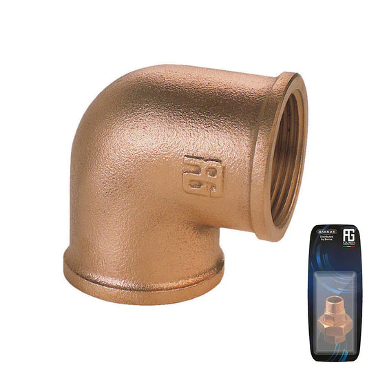 Guidi Bronze 90° Elbow F-F 15 mm (1/2 in) BSPT Retail Pack | 4Boats