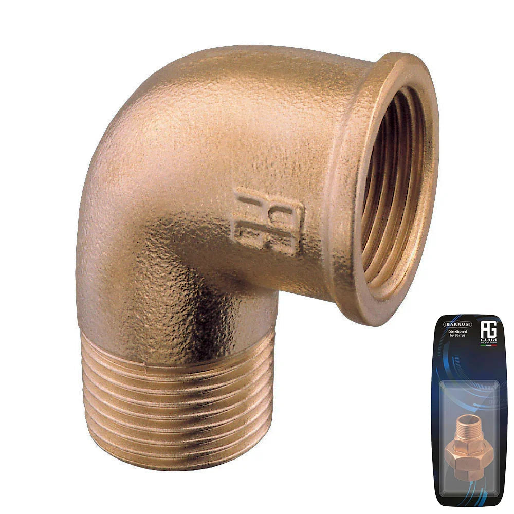 Guidi Brass 90° Elbow M-F 25.4 × 6.35 mm (1 × 1/4) | 4Boats