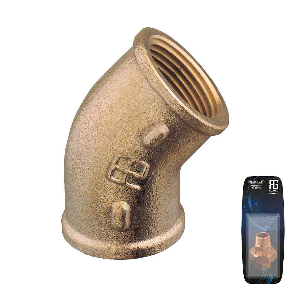 Guidi Brass 45° Elbow F‑F 19.Ø 5 mm (3/4 in) BSP | 4Boats