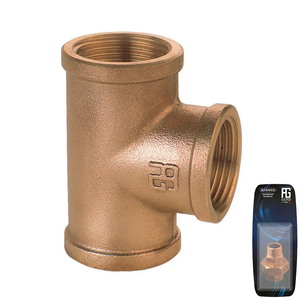 Guidi Bronze Equal Tee 25 mm (1 in) F-F-F T2 - Retail Pack | 4Boats