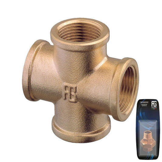 Guidi Brass Equal Cross Female 25.4mm (1in) | 4Boats