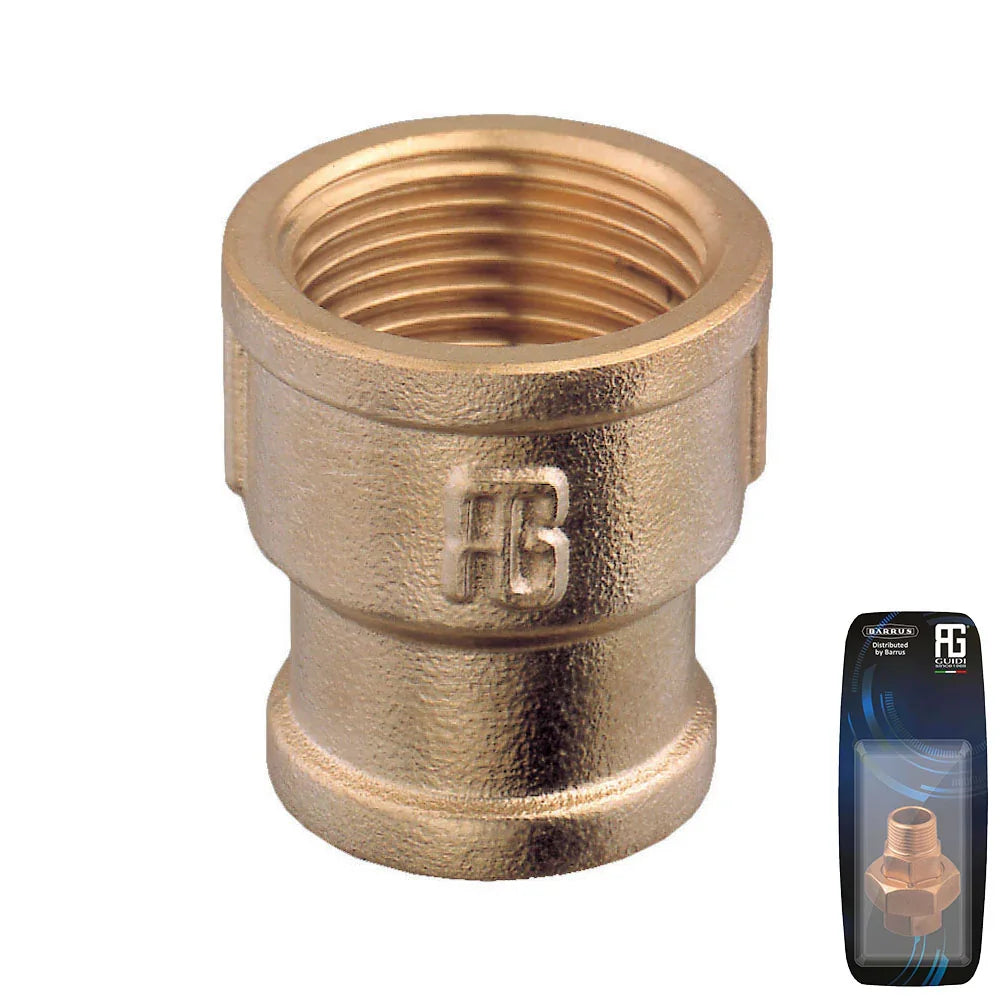 Guidi Brass Reducing Socket F‑F 15 mm x 25.4 mm | 4Boats