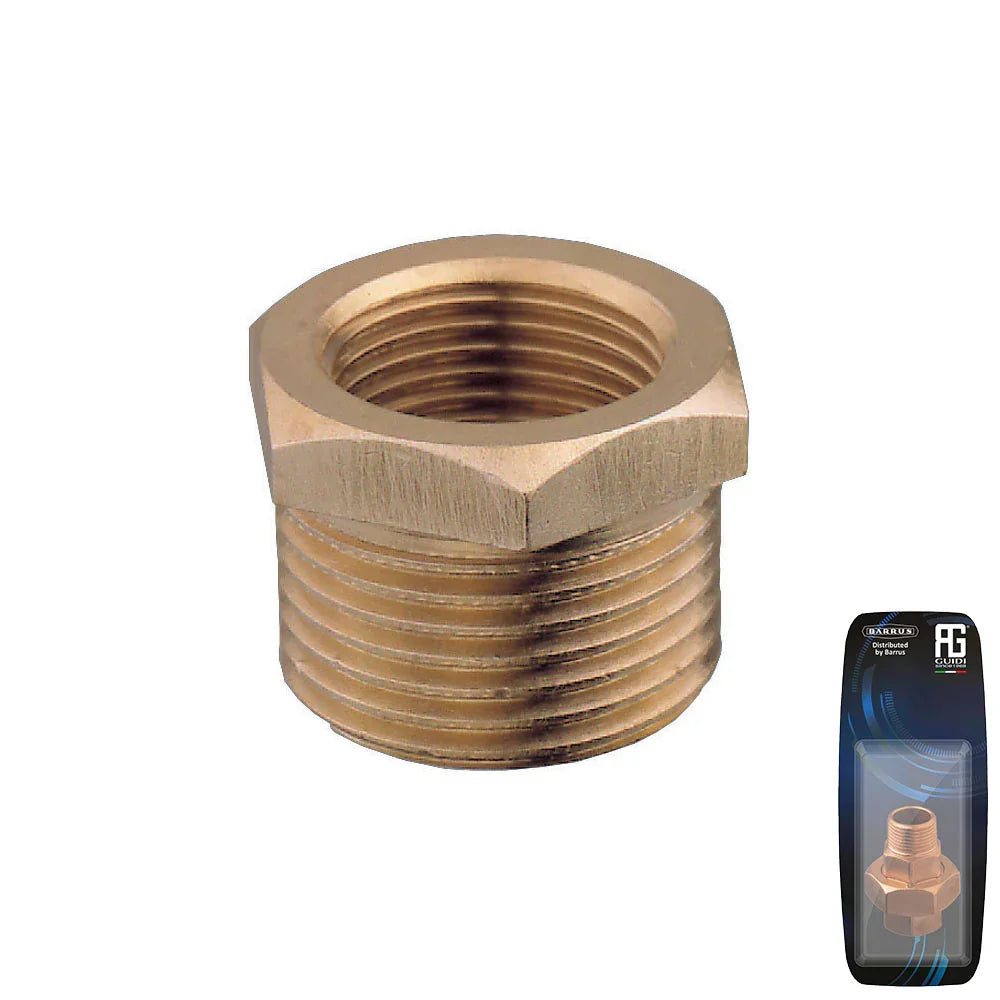 Guidi Brass Reducer Bushing 19.Ø 5 mm × 3.175 mm M-F BSPT | 4Boats
