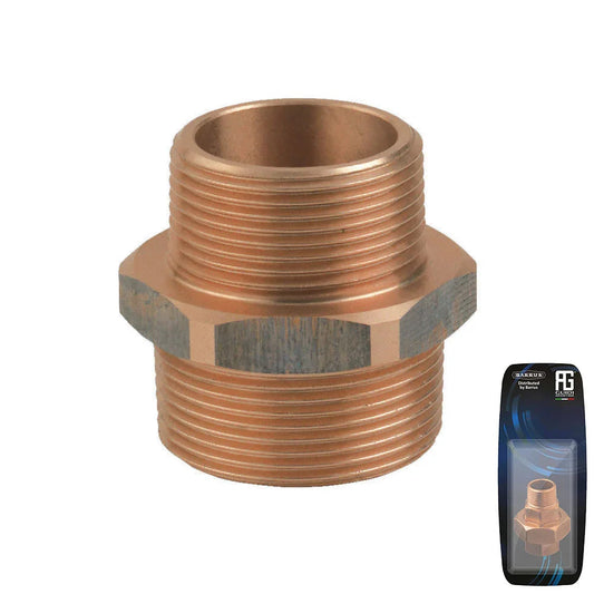Guidi Bronze Reducing Nipple M-M 19 mm x 12 mm - Retail Pack | 4Boats