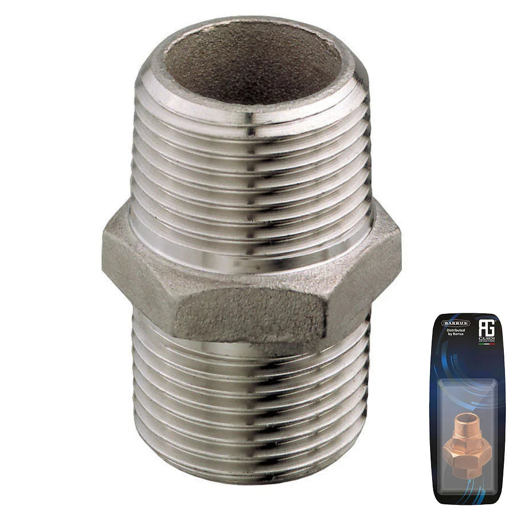 Guidi 1/2" BSP Male Nipple AISI 316 Stainless Steel Marine Fitting 0280I-500004