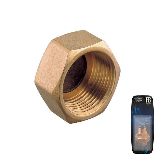 Guidi Brass Cap F 1/8 in - DZR Brass, Retail Packed | 4Boats