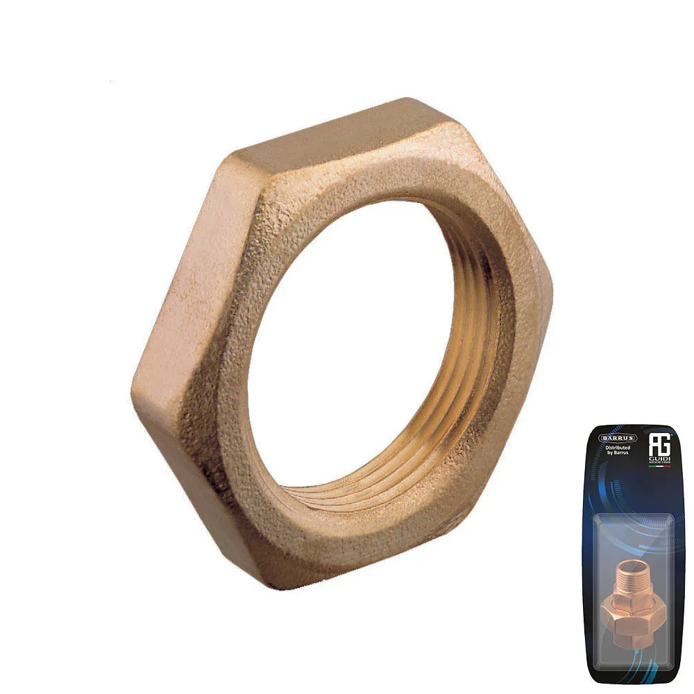 Guidi Brass Lock Nut 1-1/4 in - Retail Pack | 4Boats