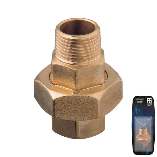 Guidi Brass Union M-F Tapered Seat 1/4 in Retail Pack | 4Boats