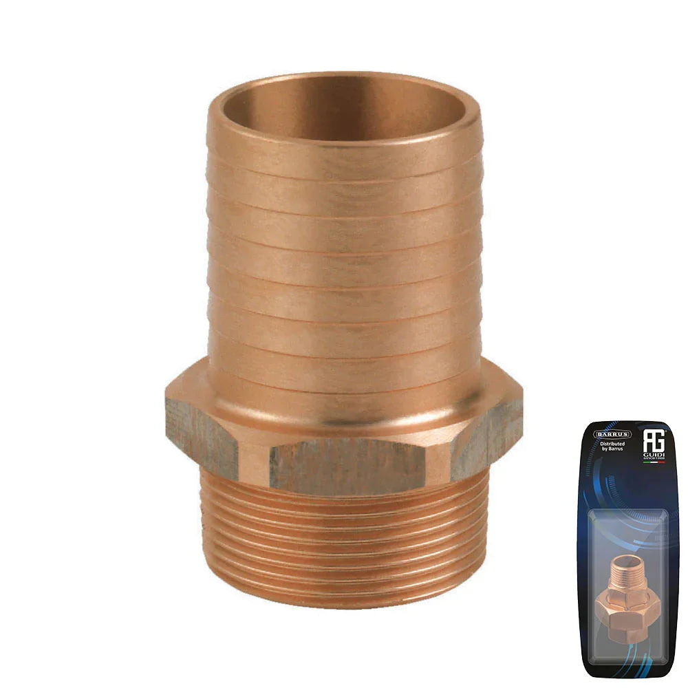 Guidi Bronze Hose Connector M 3/8 × 10 mm - Retail Pack | 4Boats