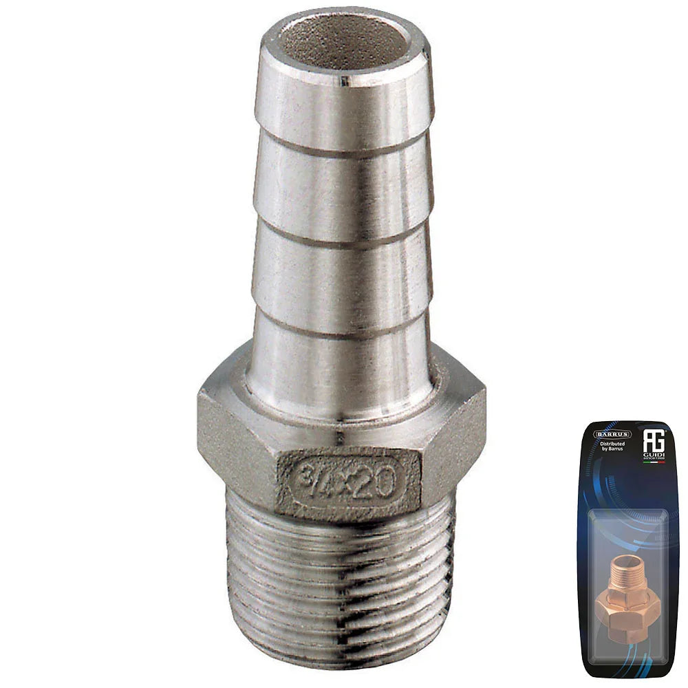 Guidi Stainless Steel Hose Connector 20 mm x G 3/4 BSPP | 4Boats