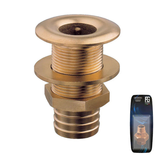Guidi Brass Thru-Hull 1 in to 1/2 in Hose Adaptor - Retail Pa | 4Boats