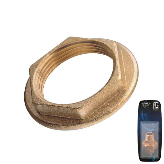 Guidi Brass Flanged Lock Nut Series 3/8 in - Retail Pack | 4Boats