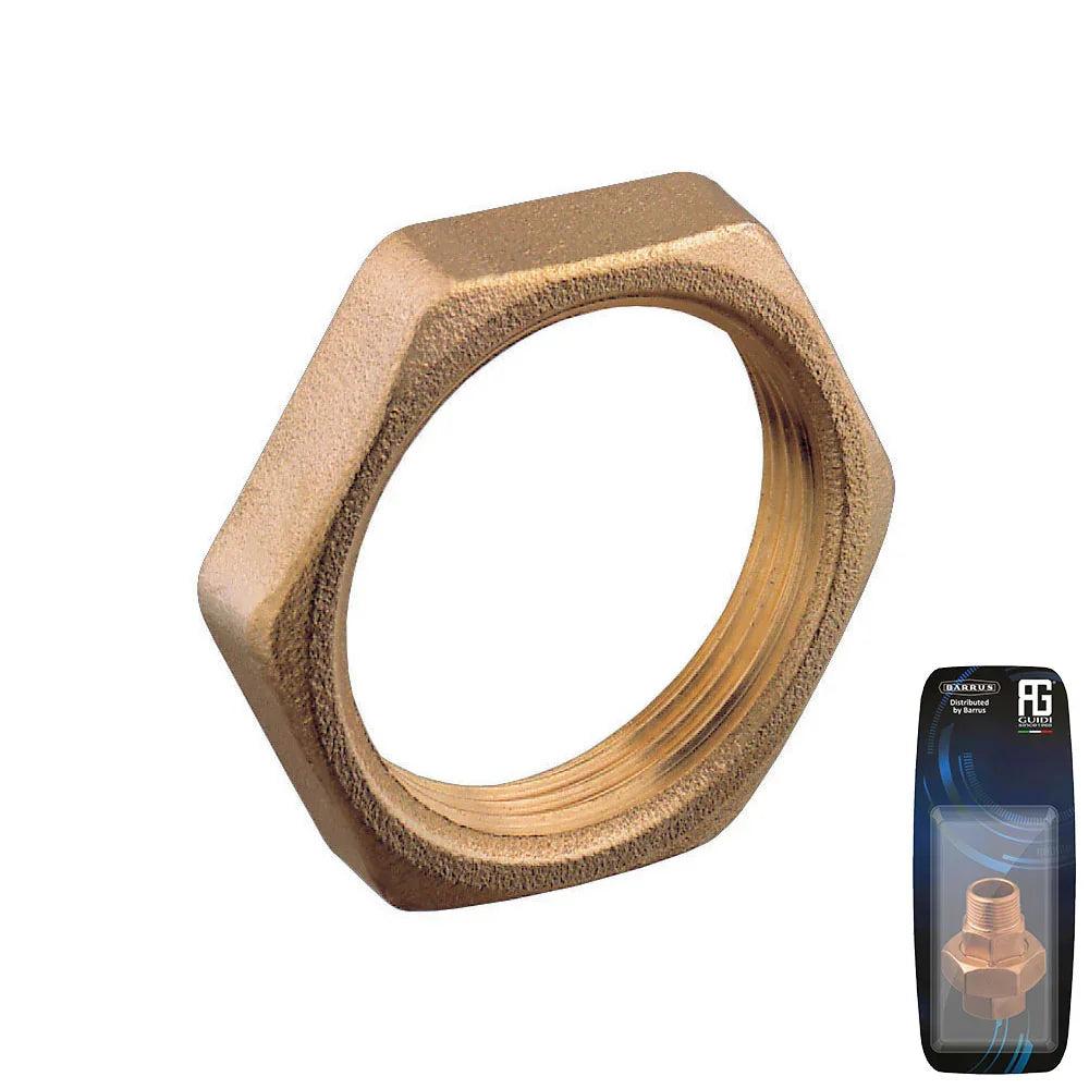 Guidi Brass Hex Nut Light Series 38 mm (1.5 in) - Retail Pack | 4Boats