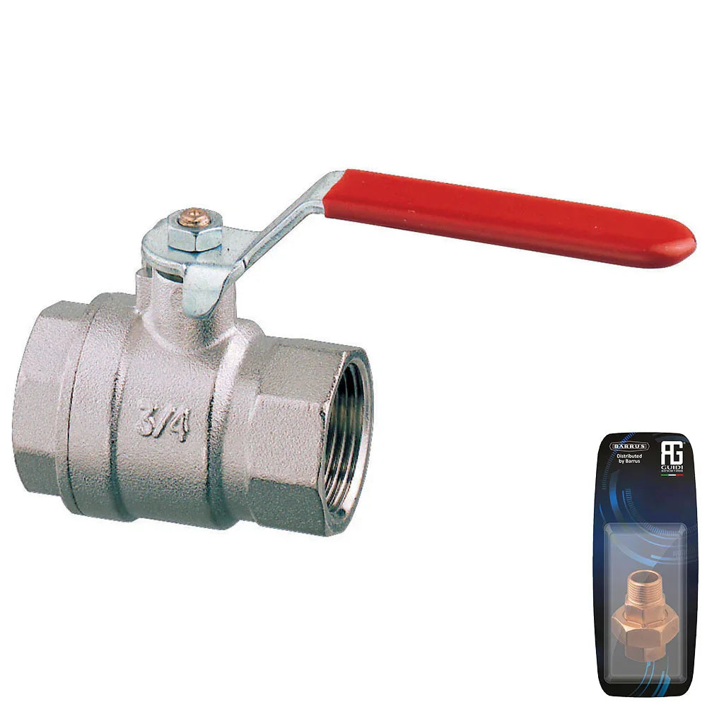 Guidi Nickel 9.5 mm (3/8 in) Nickel‑Plated Brass Ball Valve M | 4Boats