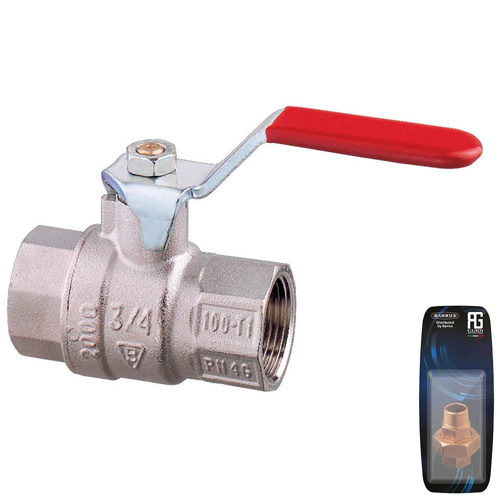 Guidi Nickel-Plated Brass Lever Ball Valve, Male G 3/4 in (BS | 4Boats