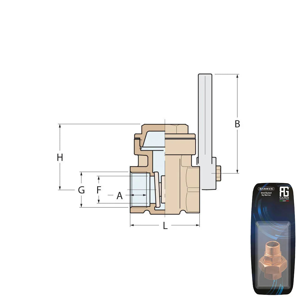 Guidi Bronze Quick-Closing Gate Valve 1 in | 4Boats