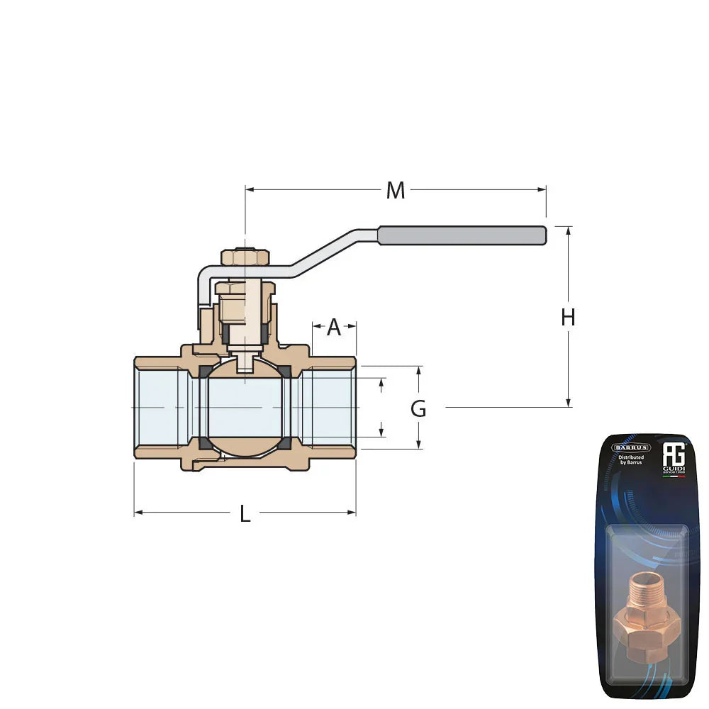 Guidi Nickel 3/8 in (9.53 mm) Ball Valve G 3/8 BSPP | 4Boats