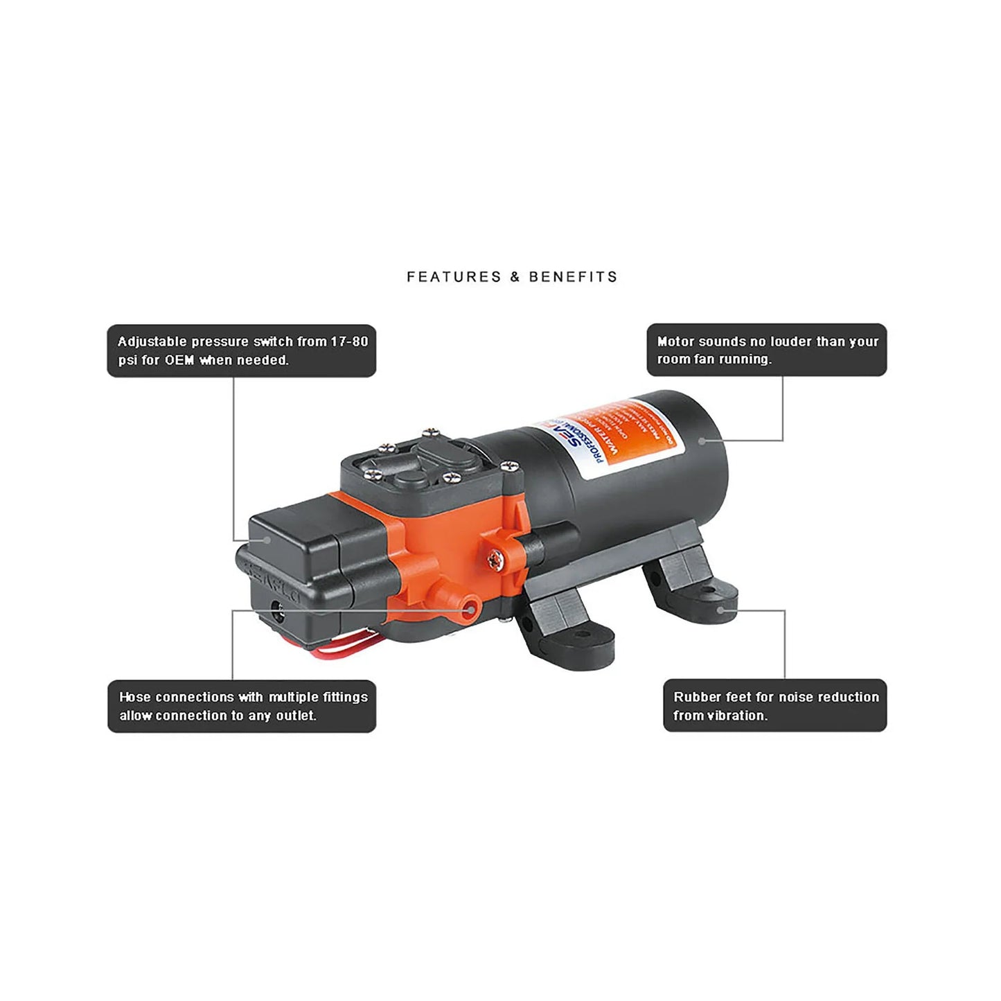 Seaflo Water 21 Series Pressure Pump 12 V — 3.8 L | 4Boats