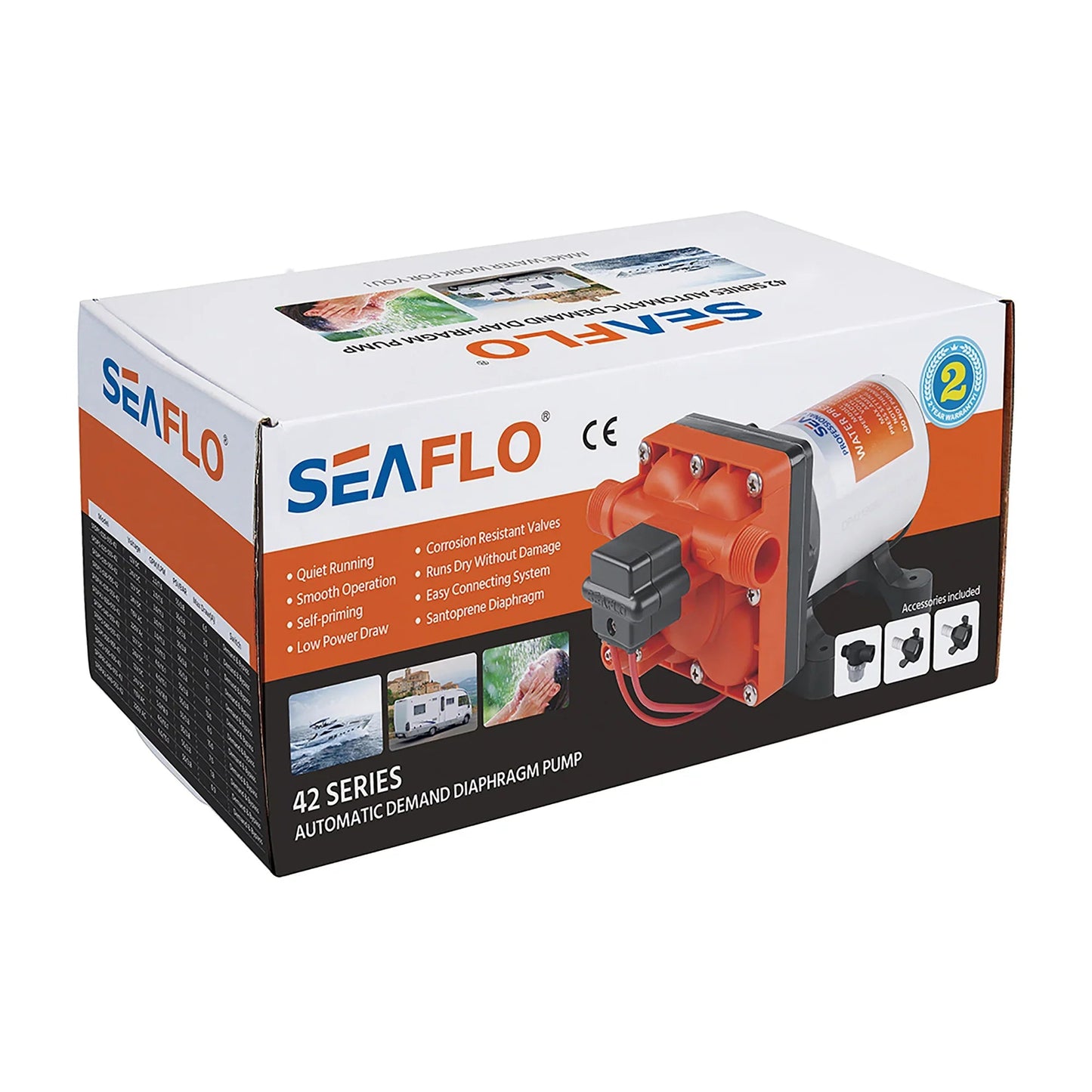SEAFLO 24V Water Pressure Pump 42 Series 4.0 GPM 55 PSI Marine RV DP204005542