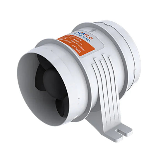 Seaflo 12V 4" In-Line Marine Bilge Blower 235 CFM High Volume 04 Series IB123504