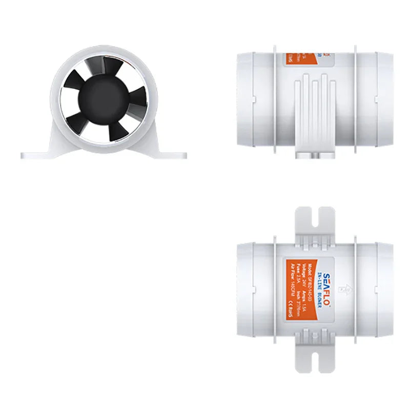SEAFLO 3" In-Line Marine Bilge Blower 24V 145CFM Boat Ventilation SFIB2-145-03