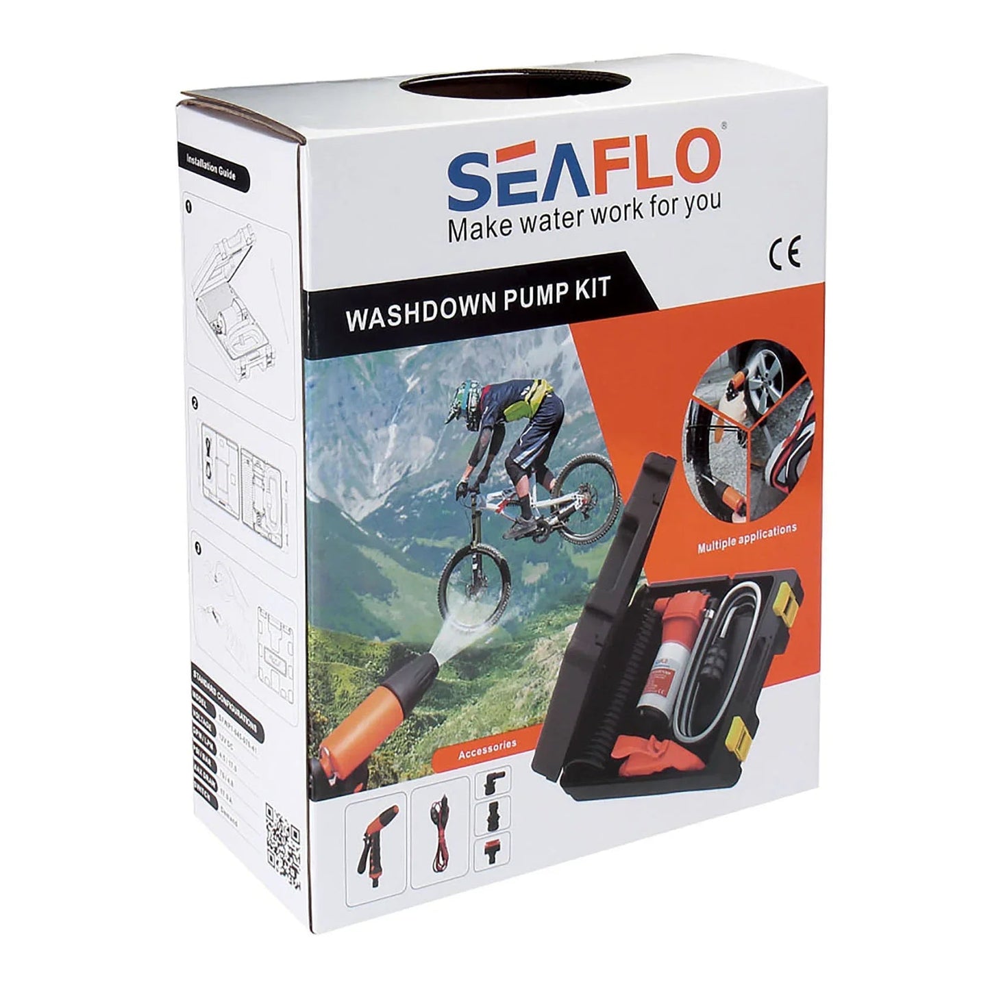 SEAFLO 12V 4.5 GPM 70 PSI Portable Washdown Pump Kit 41-Series WP104507041
