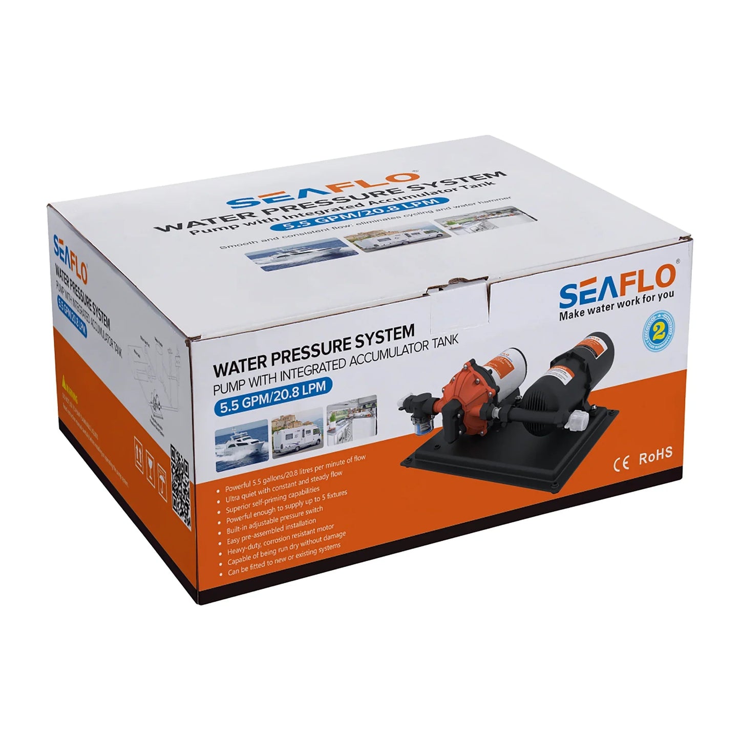 Seaflo 51 Series Pump with 1.0 L Accumulator Tank 24V | 4Boats
