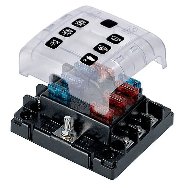 BEP Fuseblock ATO/ATC 30A 32V 6-Circuit Fuse Block - Bulk Pac | 4Boats