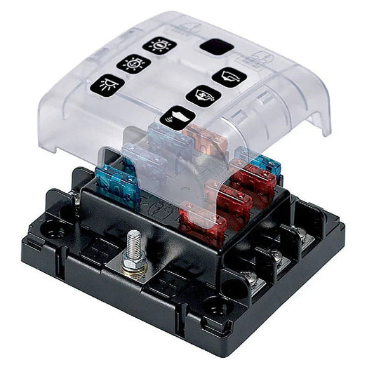 BEP Fuseblock ATO/ATC 30A 32V 6-Circuit Fuse Block - Bulk Pac | 4Boats