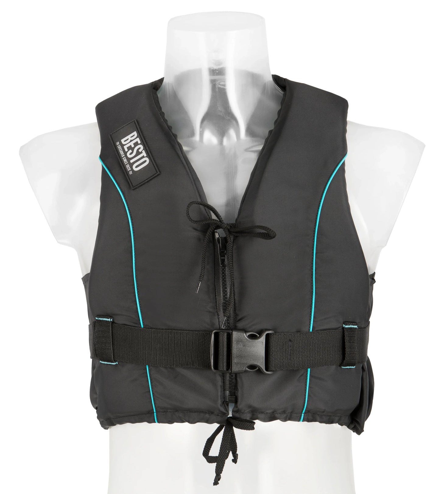 Besto Dinghy Zipper All Black/Aqua 50N M | 4Boats
