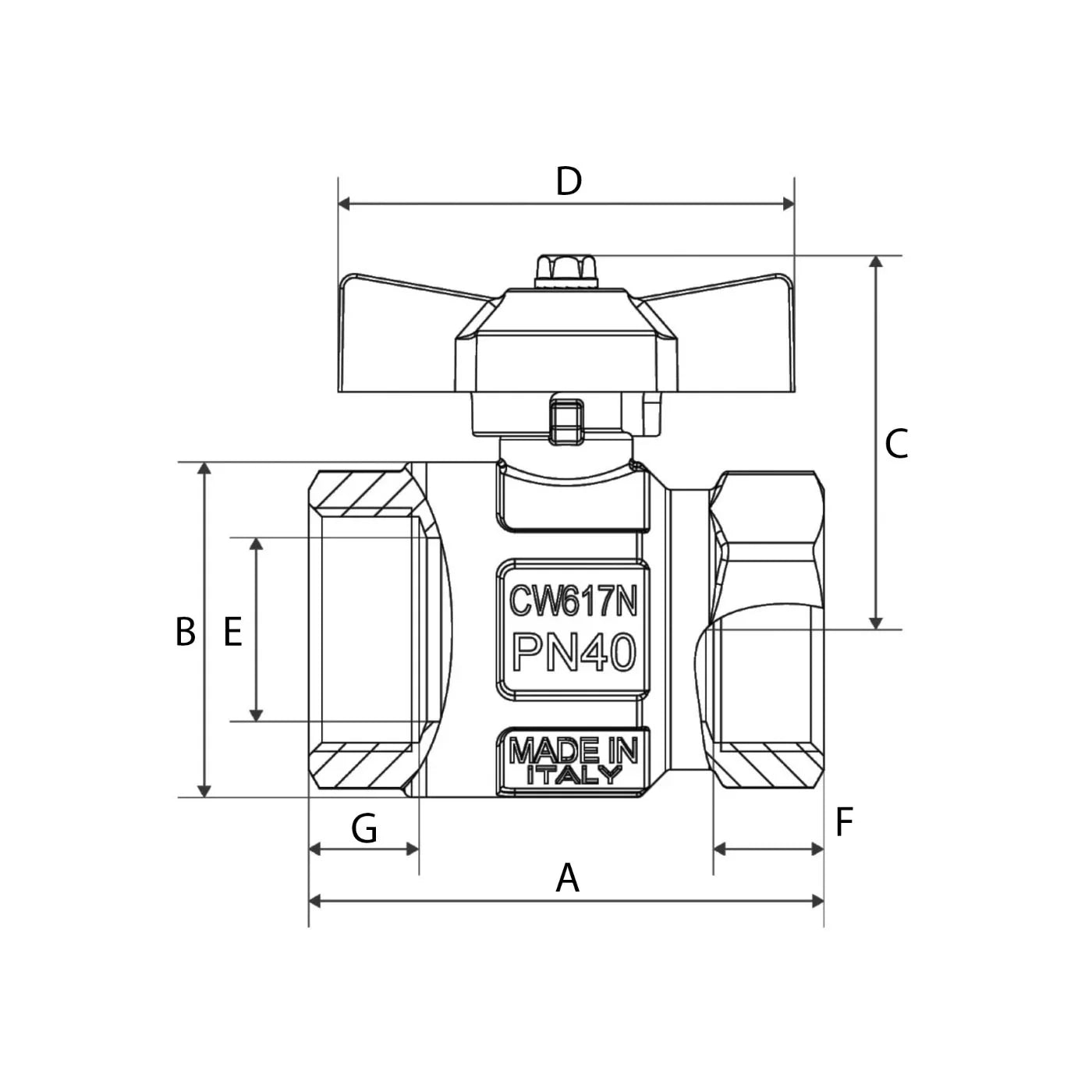 BlueGee Nickel 3/8 in F/F Tee Ball Valve | 4Boats
