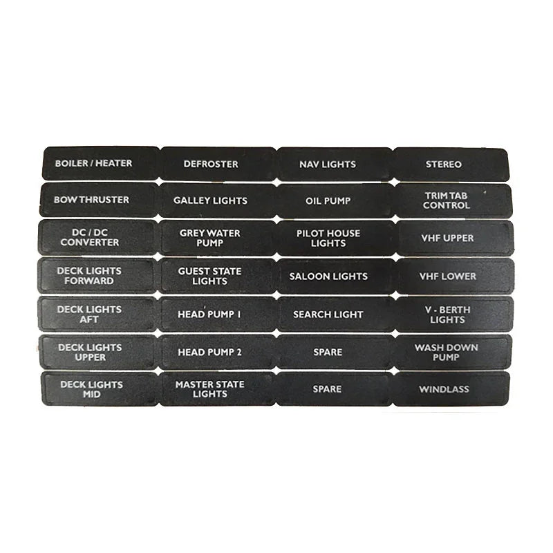 BEP Label Circuit Breaker Panel Set 9 - Bulk Pack x5 | 4Boats