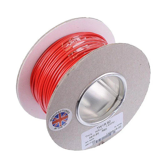 1 mm Thin-Wall 32/0.2 mm Cable 50 m Red | 4Boats