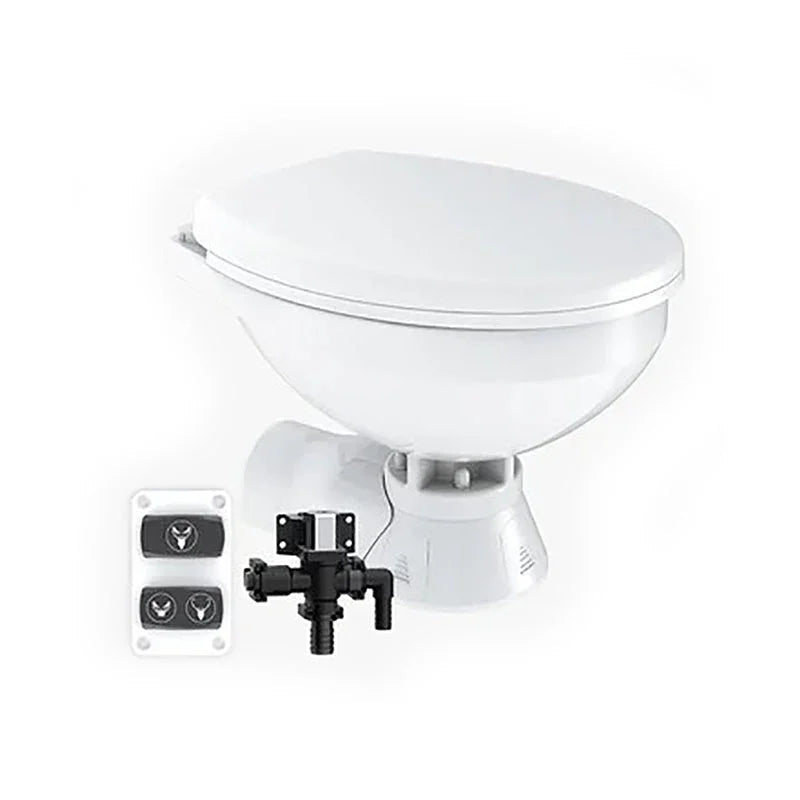 24V Quiet Flush Freshwater Electric Marine Toilet Regular Bowl