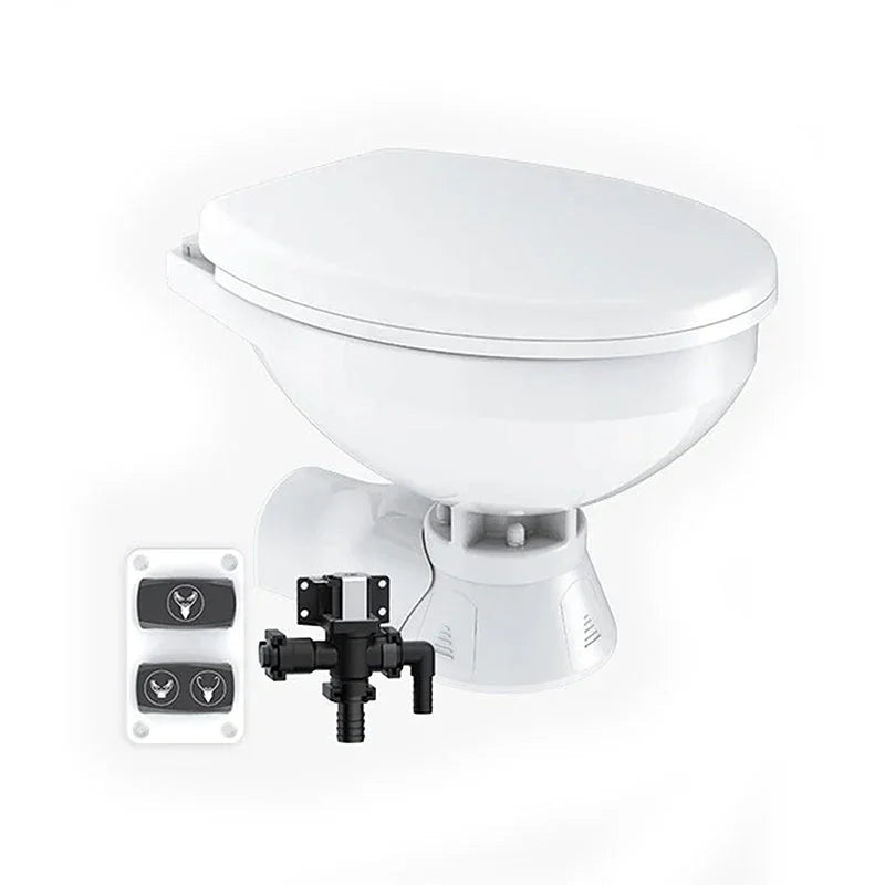 12V Quiet Flush Compact Electric Marine Toilet Freshwater