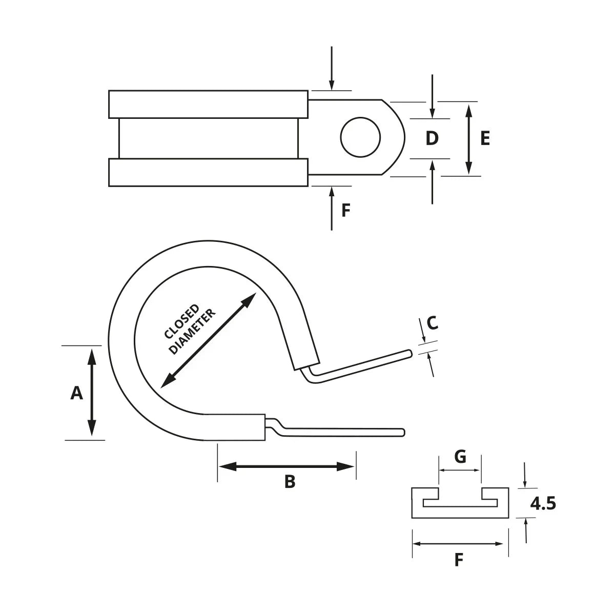 Jcs M6 M6 M6 Stainless Steel P-Clip 38 mm | 4Boats