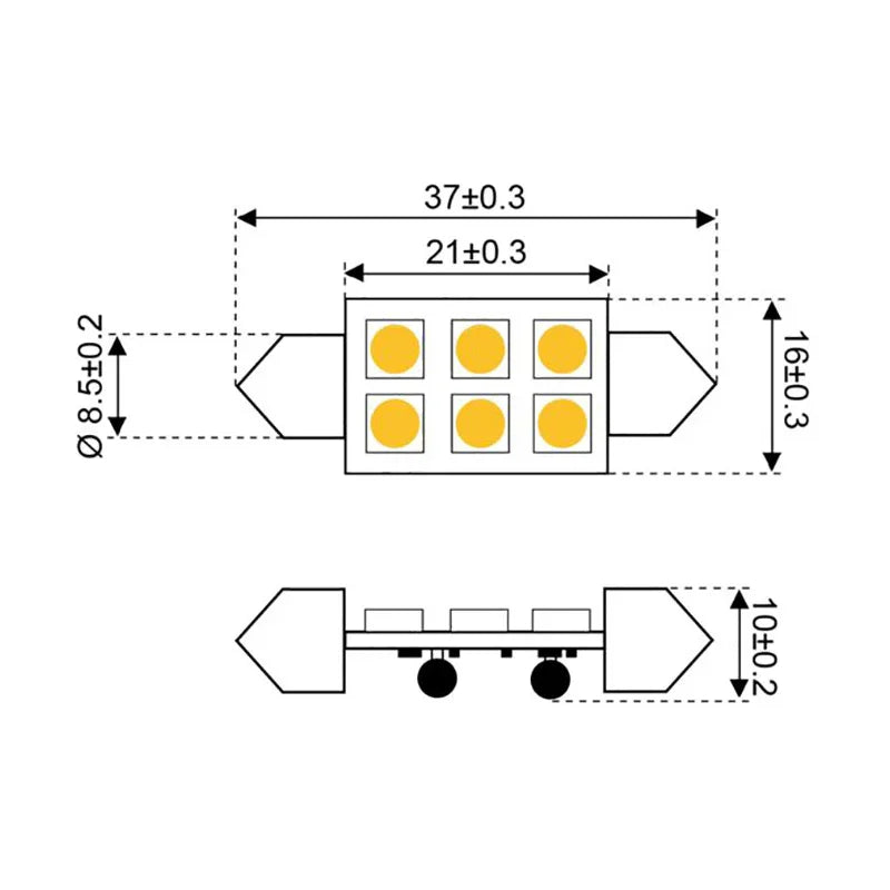 Talamex S-Led S-Led S-Led 6 Festoon 10-30V 37 mm LED | 4Boats