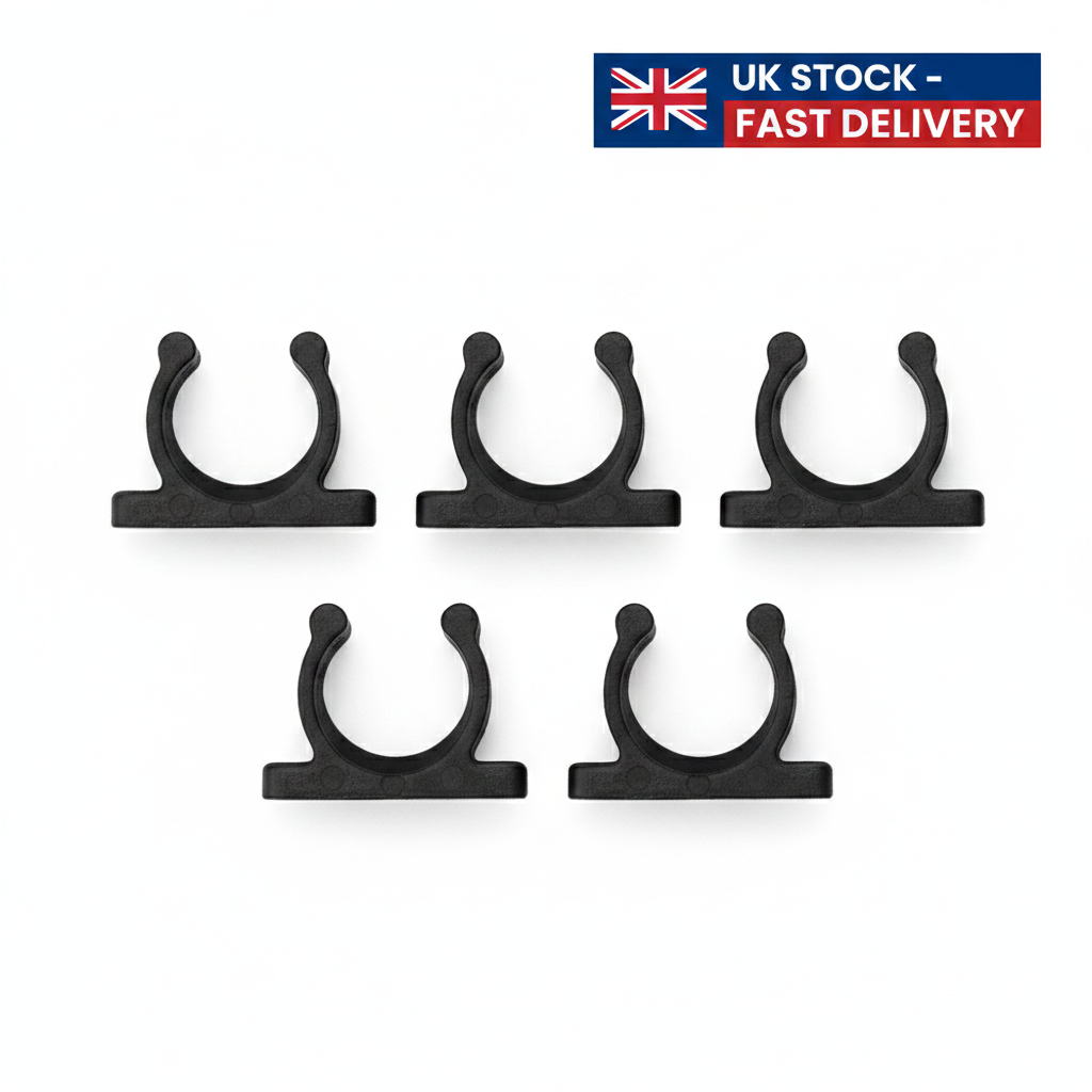 5x 15mm Plastic Nylon Support Clips - Marine Boat Hook & Pipe Storage Holder