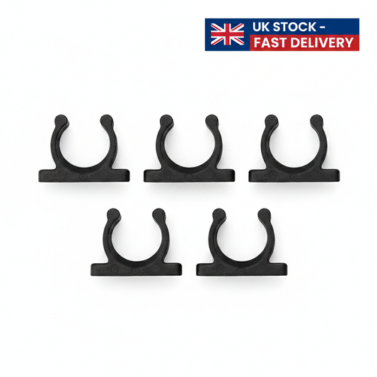 5x 15mm Plastic Nylon Support Clips - Marine Boat Hook & Pipe Storage Holder