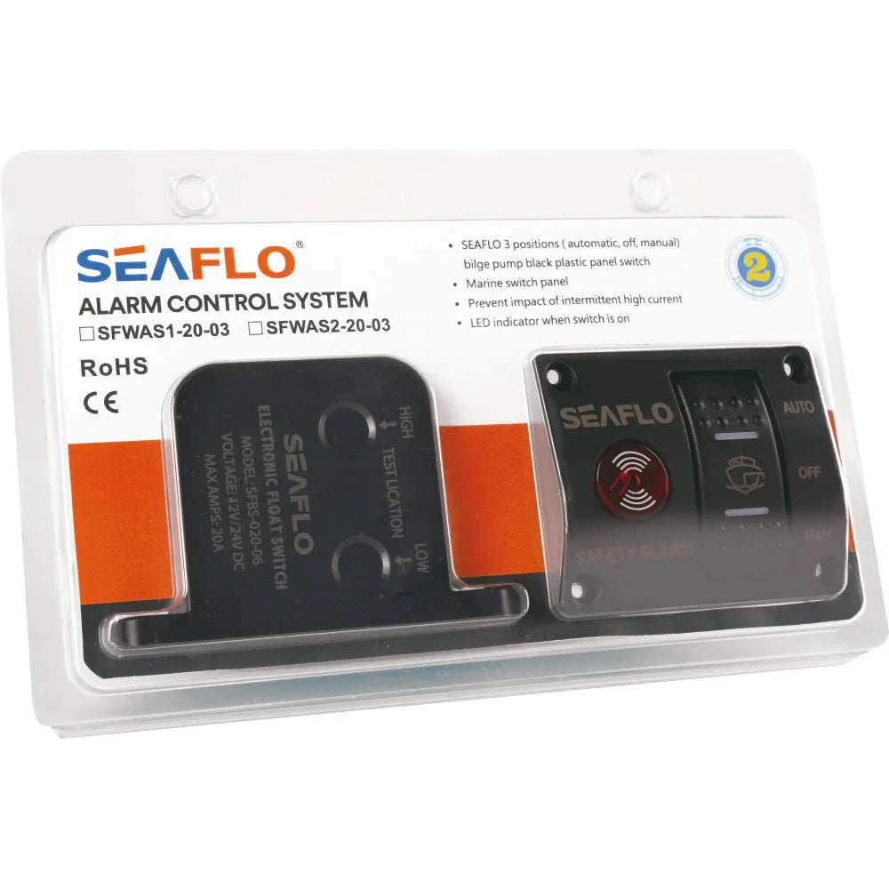 SEAFLO 24V Bilge Pump Alarm Control System WAS21003 Panel Switch Audible Visual