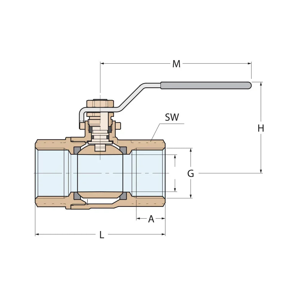 Guidi Premium Bronze Lever Ball Valve 2400 Series 32 mm (1/4 | 4Boats