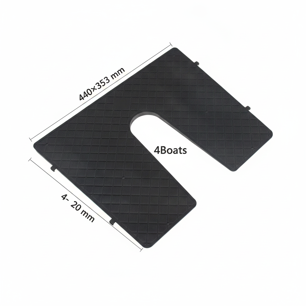 Black Plastic Outboard Engine Motor Mounting Transom Pad Protective Boat Yacht