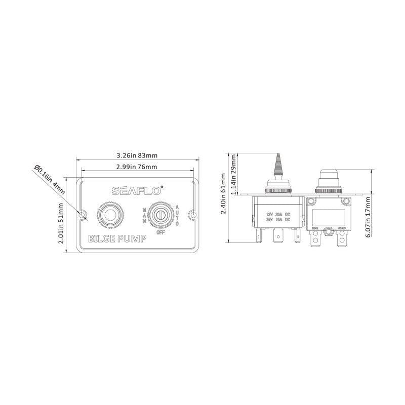 SEAFLO Bilge 3-Way Bilge Switch Panel 12V/24V | 4Boats