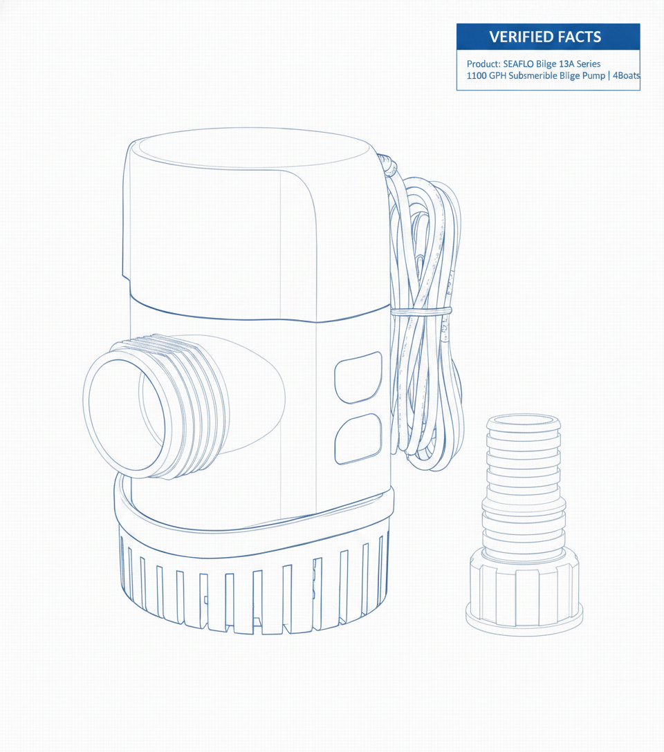 Seaflo 1100GPH 12V Bilge Pump 13A Series Submersible Marine Water BP1G110013A