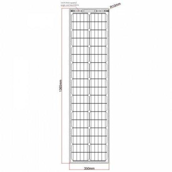 Photonic Universe 80W Reinforced Narrow Semi‑Flexible ETFE Solar Panel